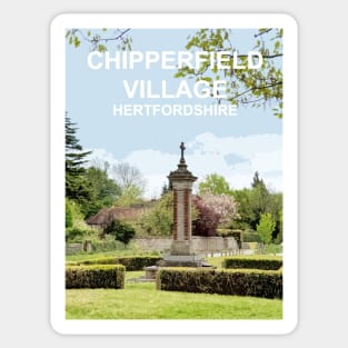 Hertfordshire Chipperfield Village . Travel location poster Sticker